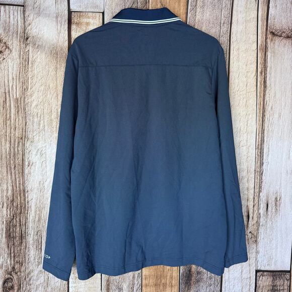 Coolibar Polo Shirt Links Long Sleeve Men Large Blue UPF 50 Sun Protection Golf - Picture 2 of 8